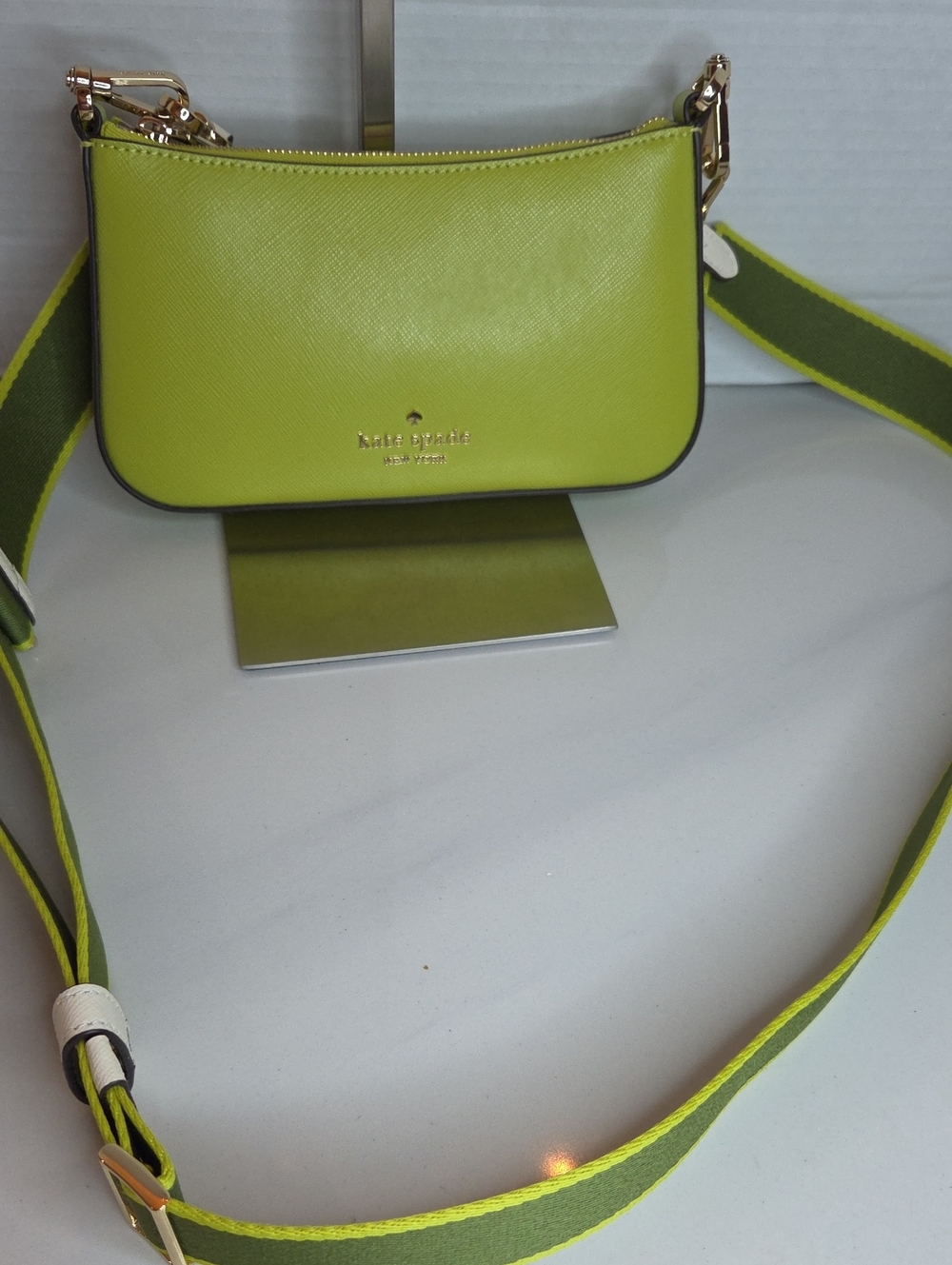 kate spade Chartreuse Crossbody Bag with Green Strap